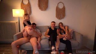 Lis Evans group sex couch sex movie