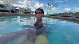 Yasmina Khan hotel pool blowjob sex video