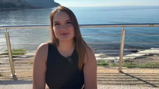 Lily by the seaside in black sex movie