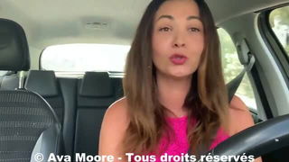 Ava Moore driving in pink top xxx scene