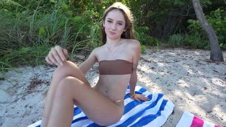 Daisy Fox brown bikini beach scene sex video