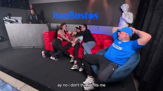 Sara Blonde on red couch porn video